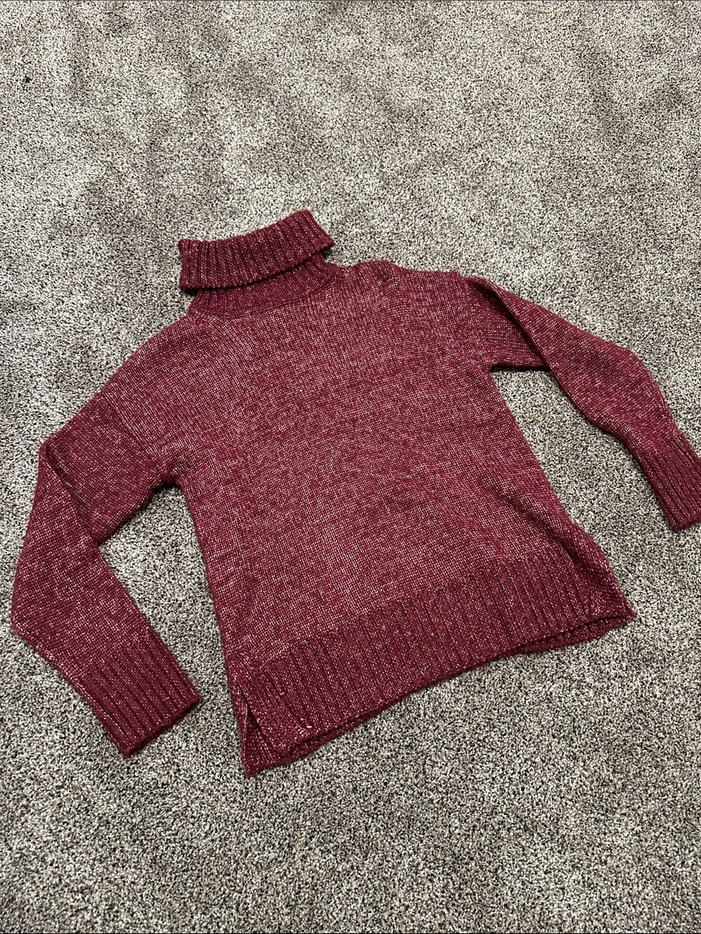 Banana Republic Women’s Maroon Heathered Turtleneck Sweater Size XSP